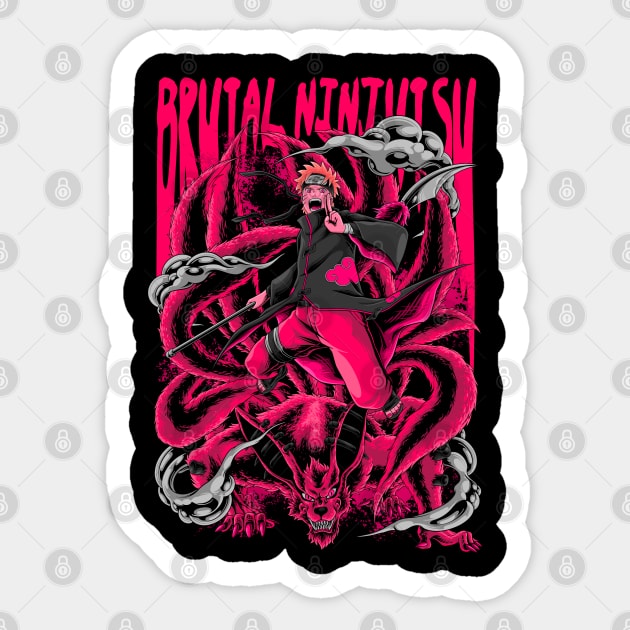 BRUTAL NINJUTSU Sticker by TOSSS LAB ILLUSTRATION